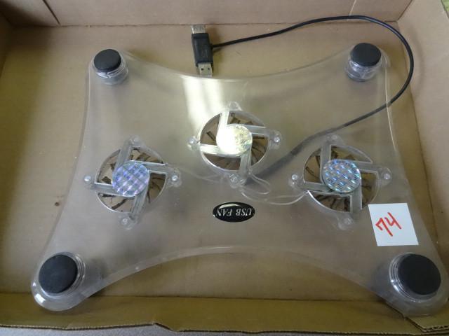 lot 74 image: USB Laptop Stand with 3 fans-Works...