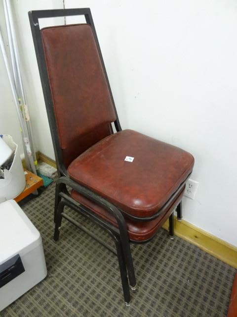 lot 169 image: 2-Vinyl Chairs-Metal Framed...