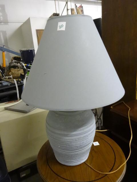 lot 20 image: Blue Table Lamp with Shade...