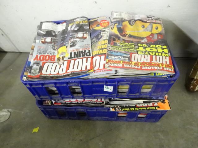 lot 95 image: 2-Plastic Bins of HOTROD Magazines...