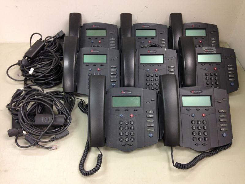 lot 5 image: Bulk Lot of (8) Polycom SoundPoint ...