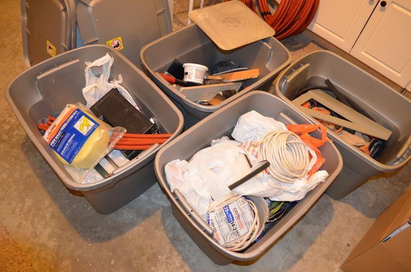 lot 38 image: 4 Tubs of Electrical, Plumbing, Con...