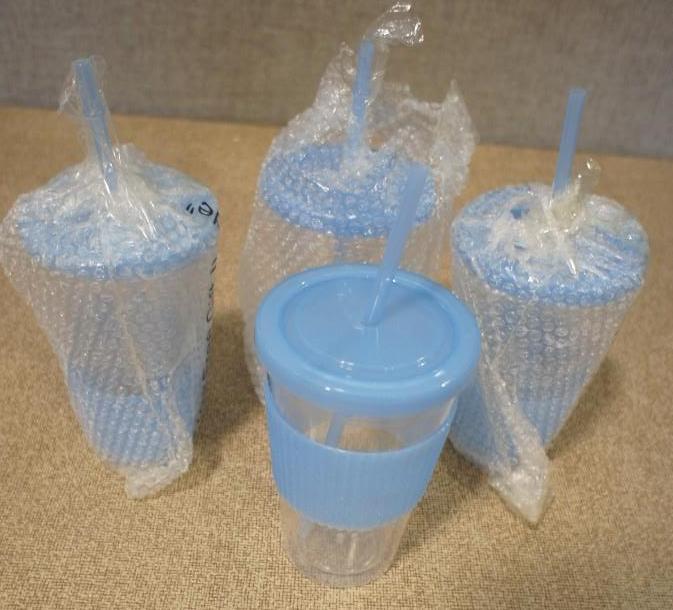 lot 131 image: Lot of (4) Clear Hard Plastic  Blu...