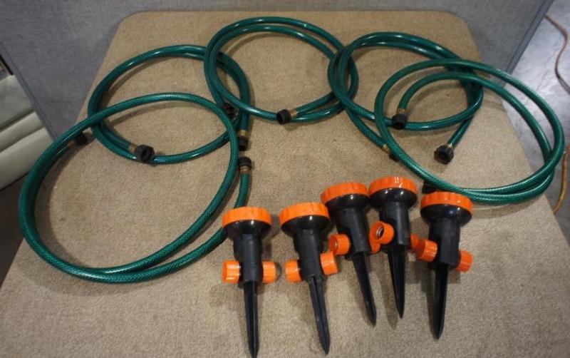 lot 145 image: Lot of 5 hose sections and 5 garden...