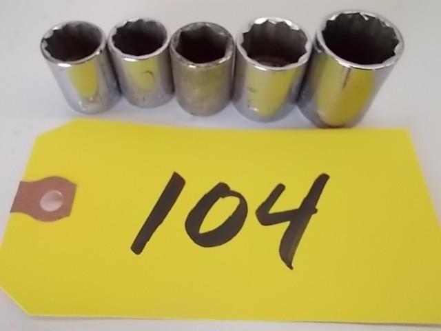 lot 104 image: Craftsman 38" Sockets, (3) 9...