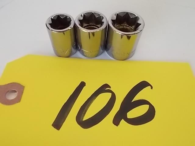 lot 106 image: Craftsman 38" 8 Point Sockets...