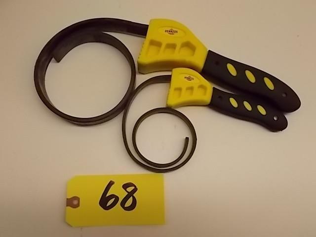 lot 68 image: (2) Pennzoil Strap Wrenches...