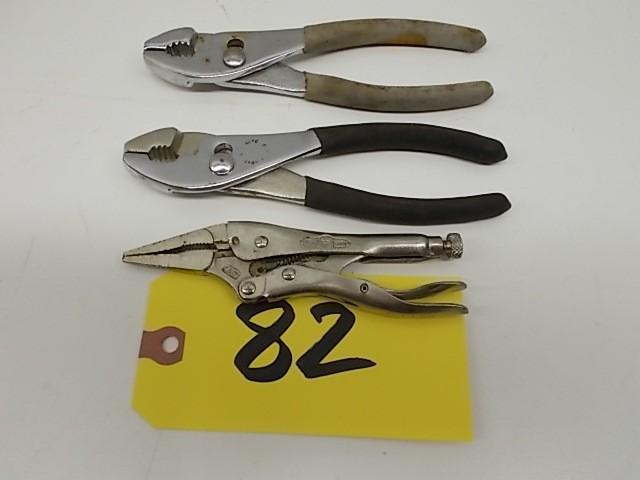 lot 82 image: Needle Nose Vise Grip & (2) Pli...