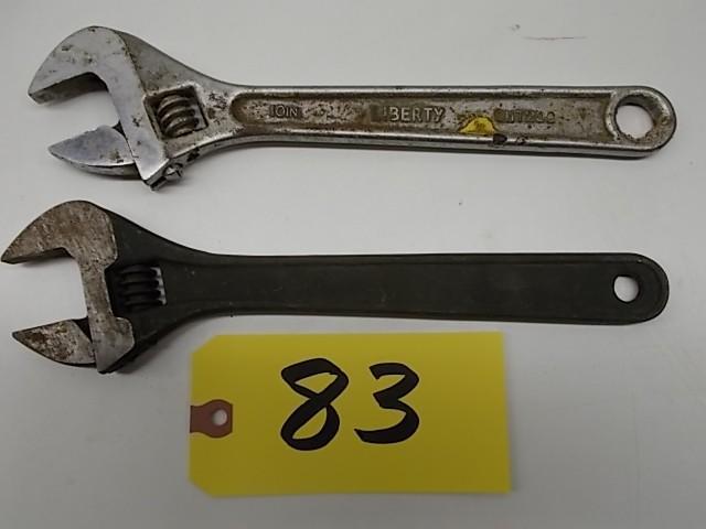 lot 83 image: (2) 10" Adjustable Wrenches...