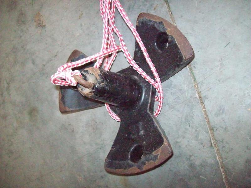 River anchor with rope...