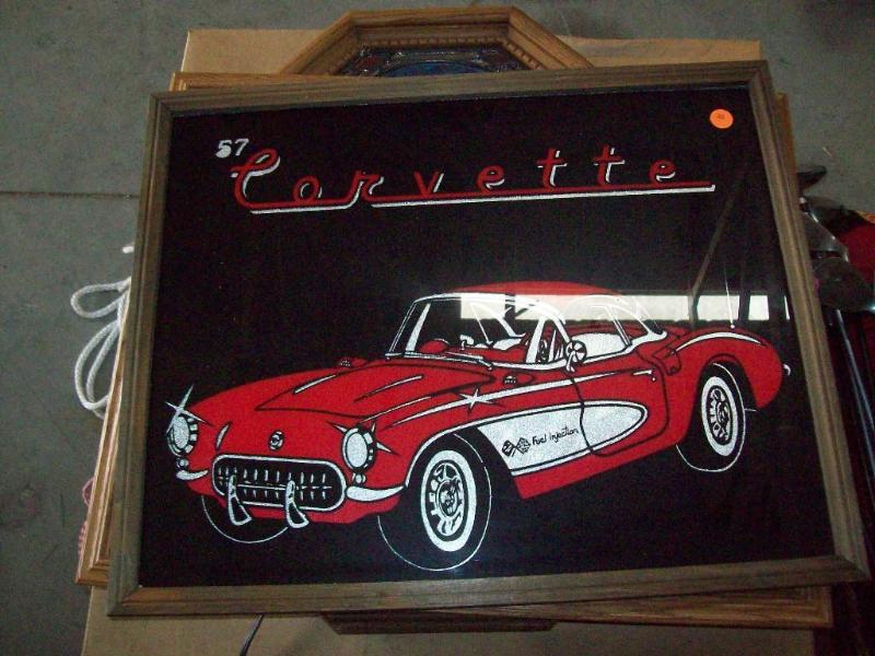 Framed 1957 Corvette picture...