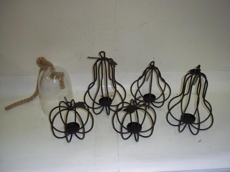 Rod Iron Candle Holders and Hanging...