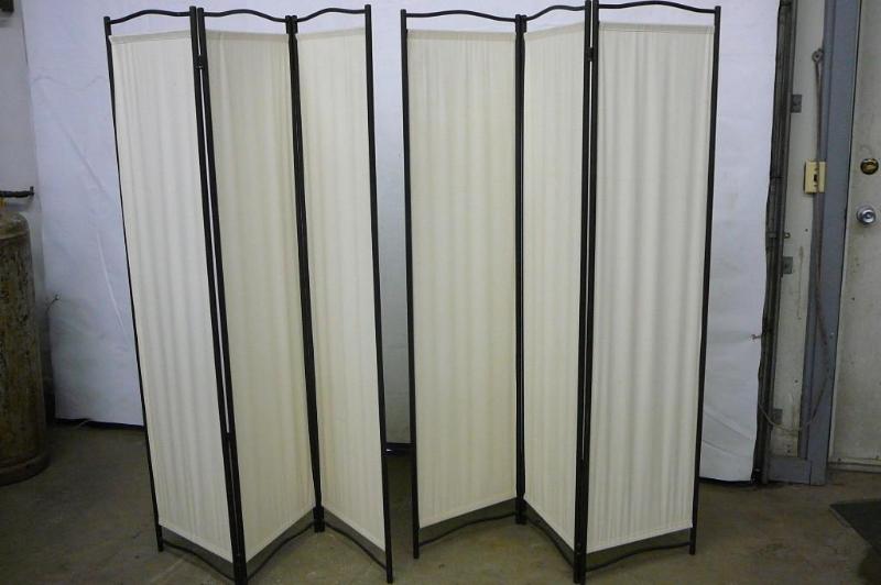 lot 6 image: 2 rod iron folding room dividers wi...