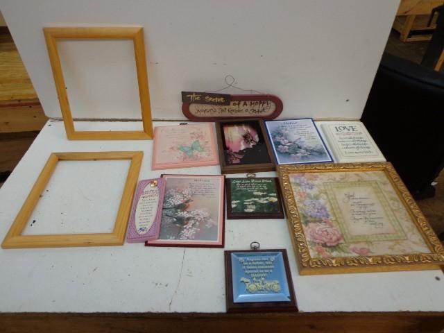 lot 104 image: Assorted Wall Decor w Various Sayi...