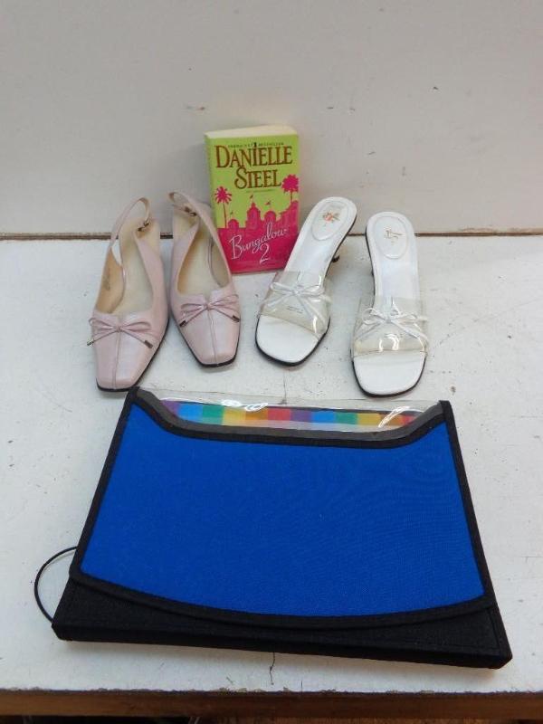 lot 117 image: Shoes, Binder, and a Book Shoes Liz...
