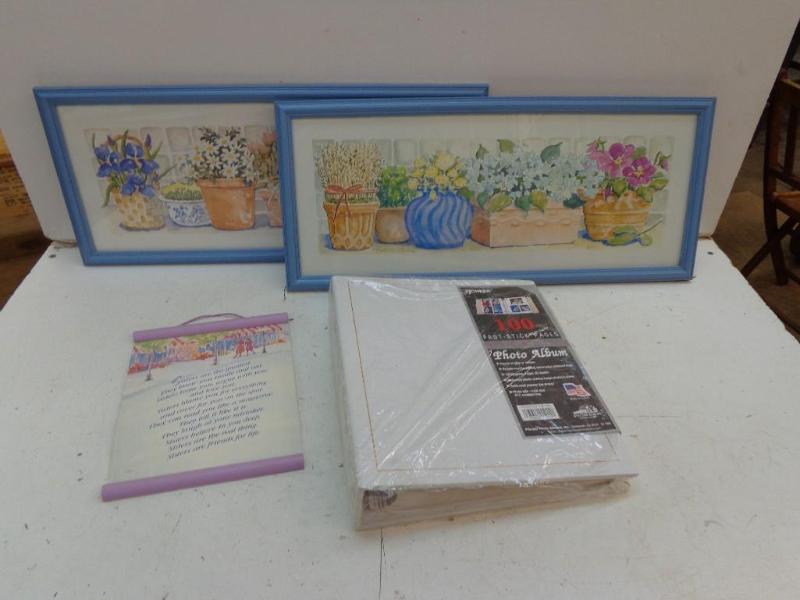 lot 126 image: 2 Framed Floral Pictures, Photo Alb...