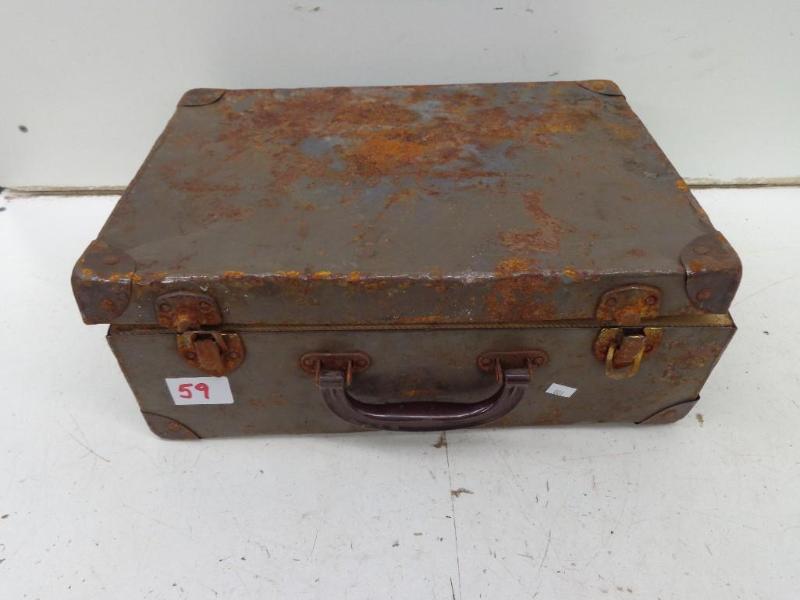 lot 59 image: Old Box Filled w Old Electrical Ou...