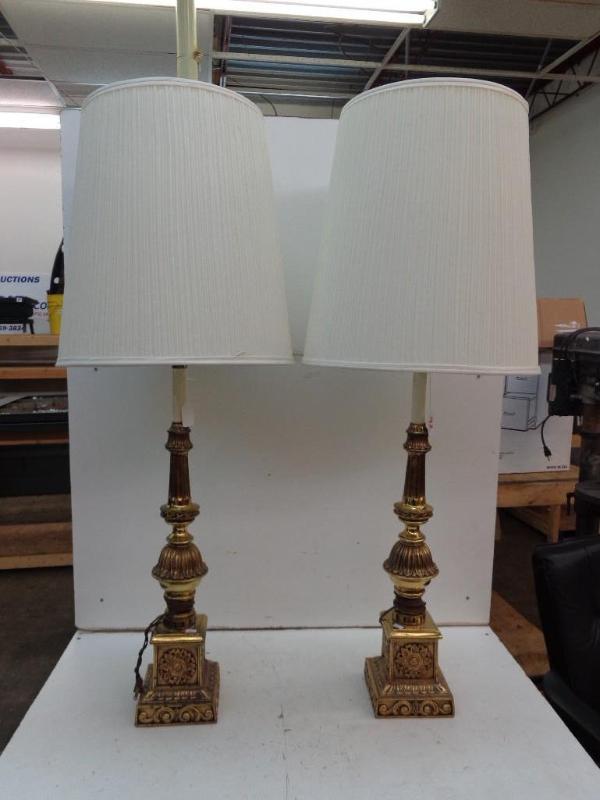 lot 92 image: 2 Filigree Pattern Lamps  Tested an...