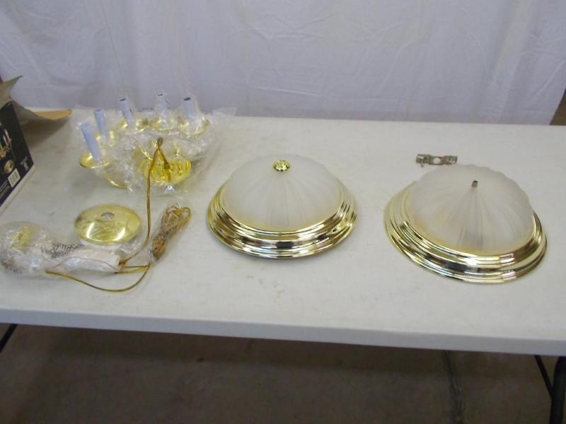 lot 24 image: Three ceiling mount lights ( 2 are ...