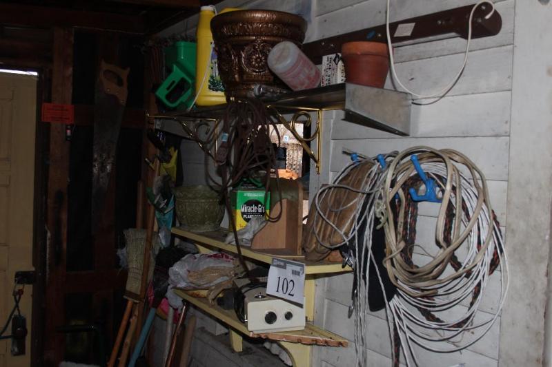 lot 102 image: Shelf Lot of Various Items Plantin...