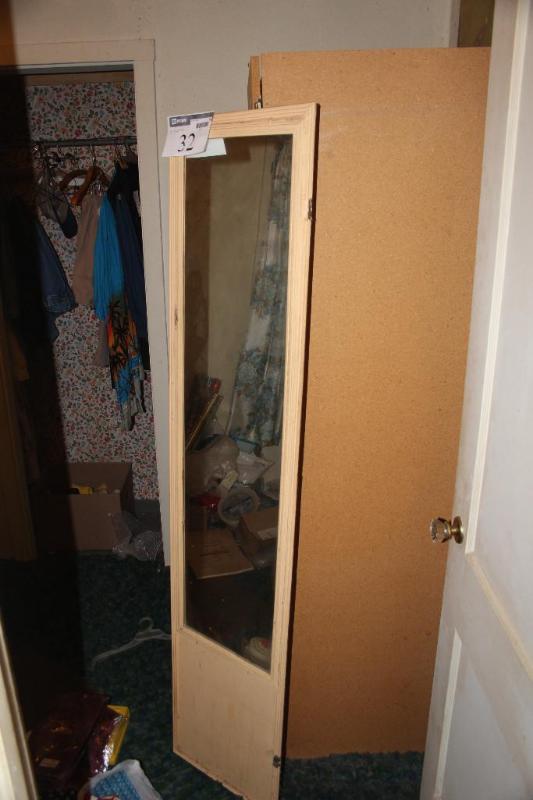lot 32 image: Mirror, attached to, Wood, 15"...