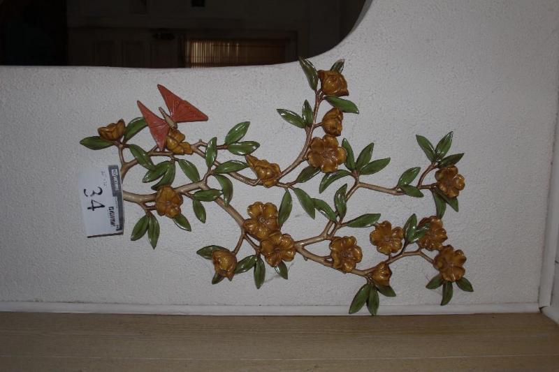 lot 34 image: Wall, Flower Decoration, 22" W...