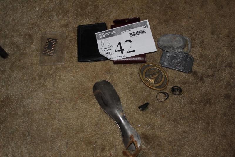 lot 42 image: Lot of (10) Items (3) Belt Buckles...