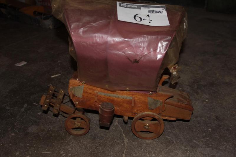 lot 64 image: Small, Hand-Crafted Wagon, Wood...
