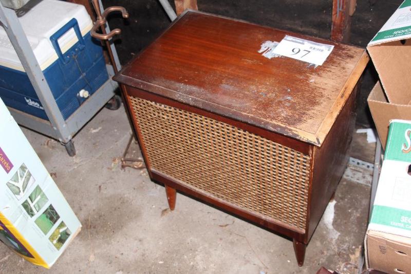 lot 97 image: Vintage Wooden Phonograph Cabinet...