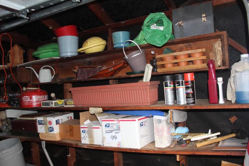 lot 99 image: Shelf Lot of Various Items Glass C...