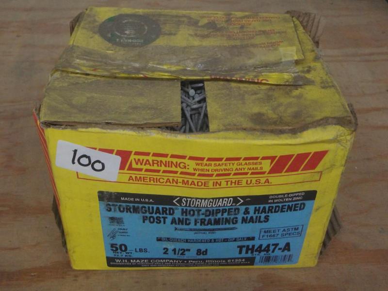 lot 100 image: Full Box Of 2.5" Framing Nails...