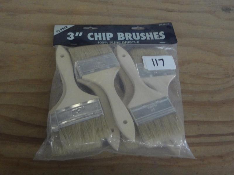 lot 117 image: New 12-Pack Of 3" Chip Brushes...