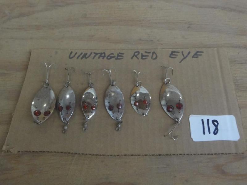 lot 118 image: (6) Vintage Red-Eye Fishing Lures...