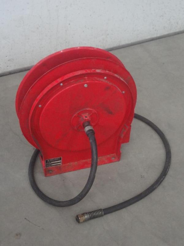 lot 52 image: Wall-Mount Air Hose Reel With Hose...