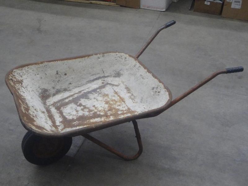 lot 80 image: Vintage Steel Wheel Barrel...