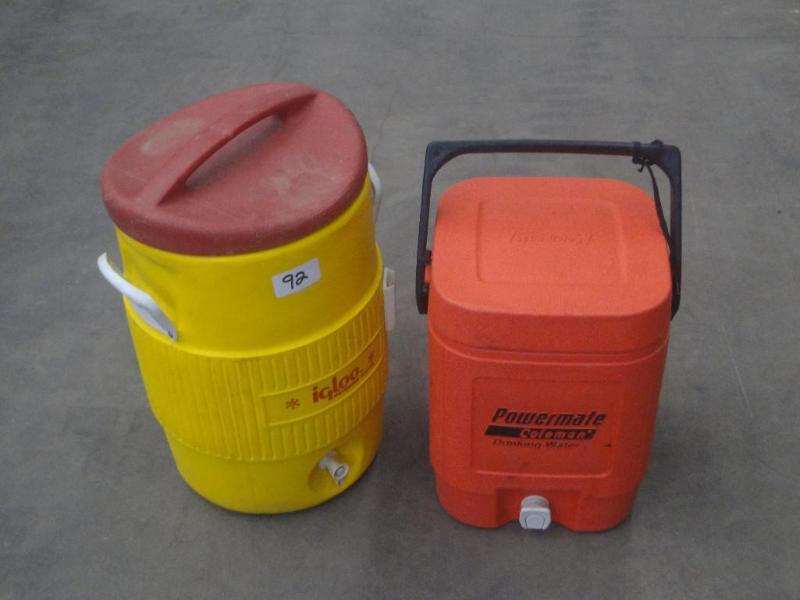 lot 92 image: (2) 5-Gallon Drink Coolers...