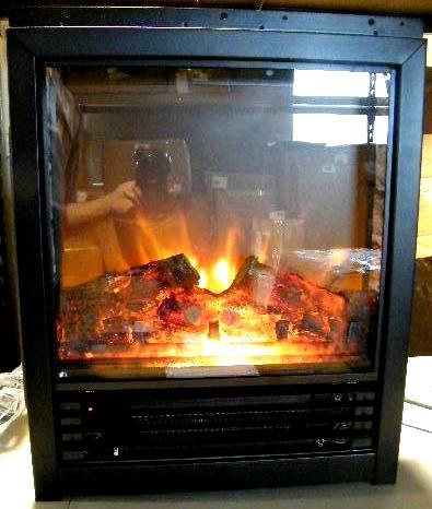 lot 133 image: Black Electric Fireplace Insert - C...