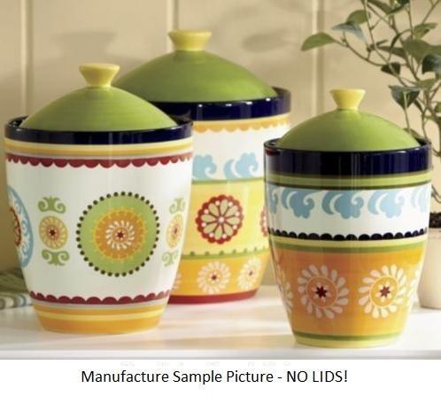 lot 143 image: Three Piece Summer Suzani Canisters...