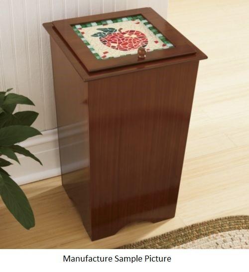 lot 144 image: Mosaic Apple Trash Bin -&nbspCompo...