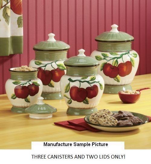 lot 150 image: Apple Canister Set - 3 Canisters an...