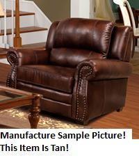 lot 151 image: Nailhead Chair - Brown like leather...