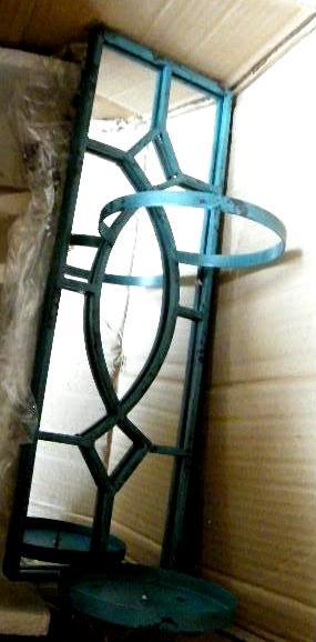 lot 19 image: Rustic Green Candleholder Wall Mirr...