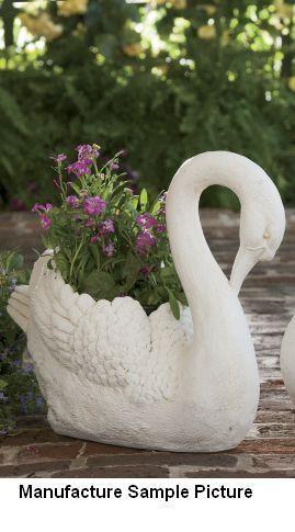lot 207 image: Bowing Swan Planter - Holds up to a...