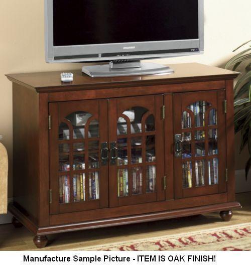lot 209 image: Arched Mission TV Stand - OAK FINIS...