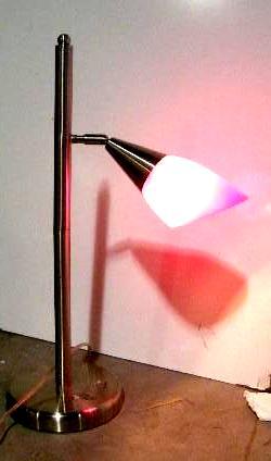 lot 224 image: Stainless Table Lamp - Has red shad...