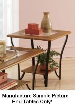 lot 239 image: Pair of Oak Finish End Tables -&nbs...