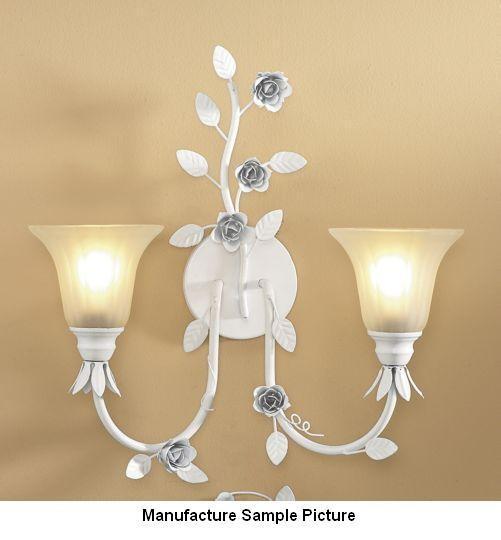 lot 56 image: Rose Wall Mount Lamp - Has ivory co...