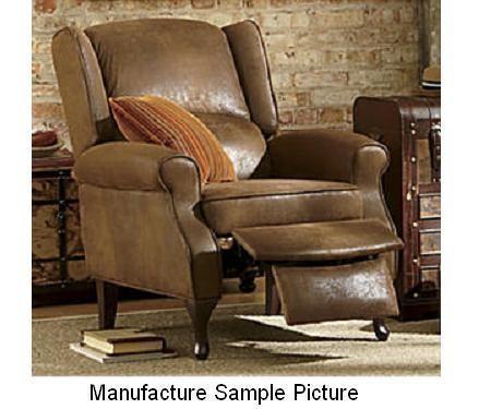lot 58 image: Distressed Brown Like Leather Recli...