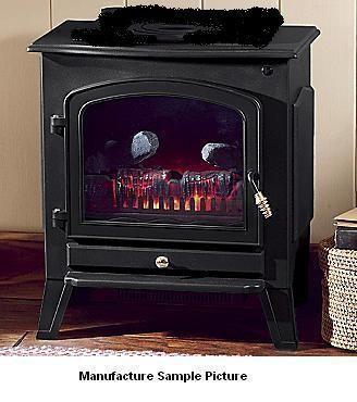 lot 67 image: Black Wood Freestanding Fireplace -...