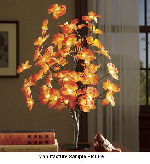 lot 68 image: Orange Tabletop Lighted Flowers -&n...